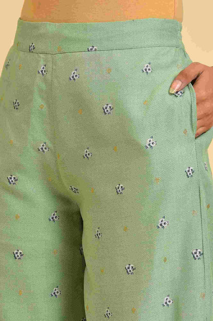Light Green Printed kurta, Parallel Pants &amp; Dupatta Set - wforwoman