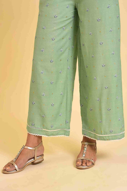 Light Green Printed kurta, Parallel Pants &amp; Dupatta Set - wforwoman