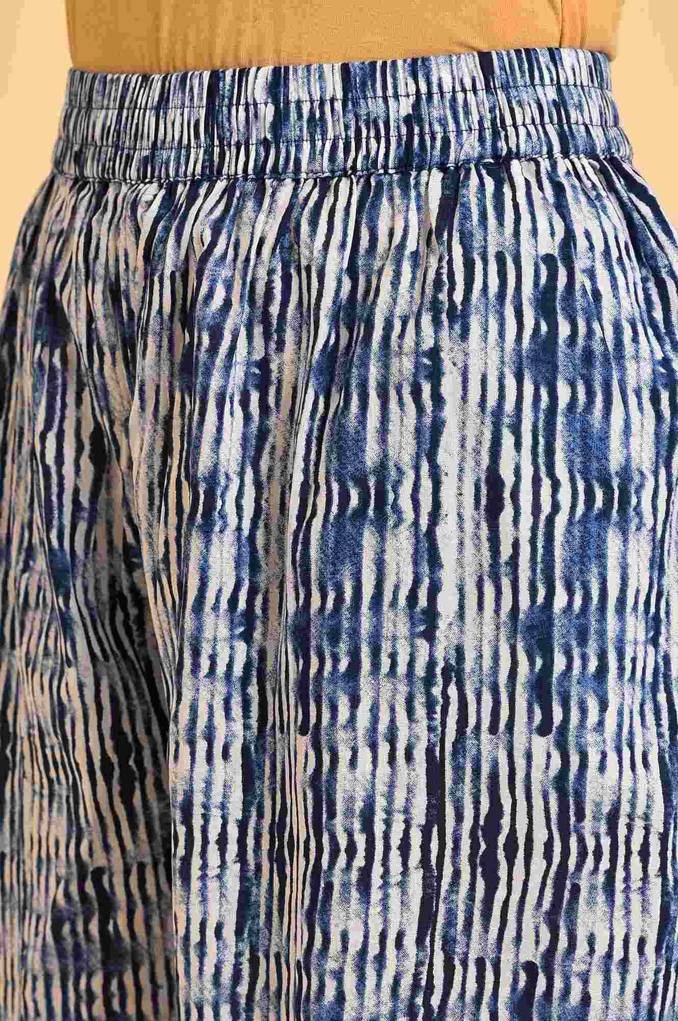 Blue Printed Contemporary Co-Ord Set - wforwoman