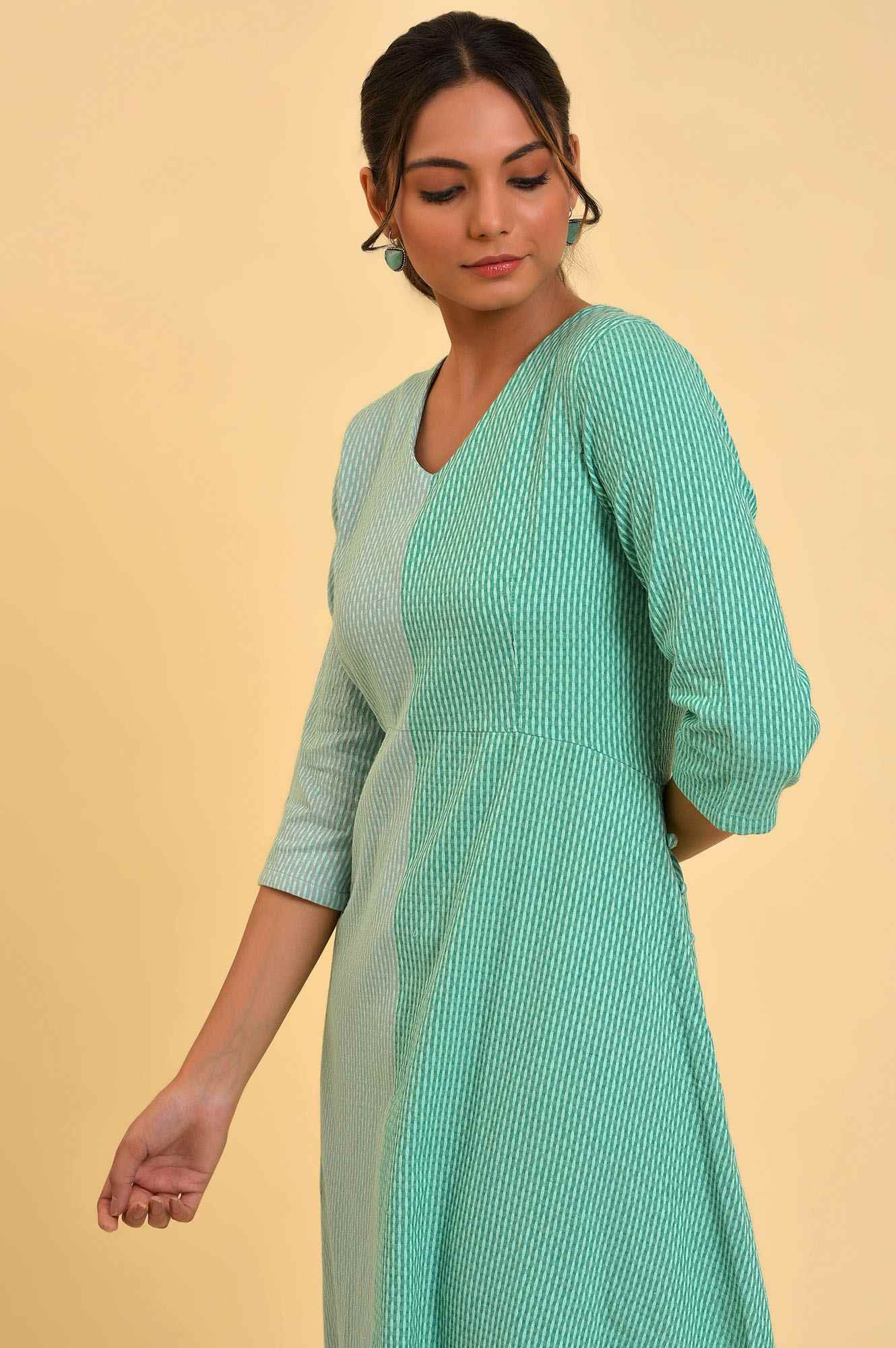 Light Green Tone Cotton kurta &amp; Slim Pants Co-Ord Set