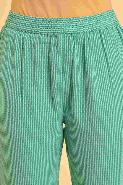 Light Green Tone Cotton kurta &amp; Slim Pants Co-Ord Set