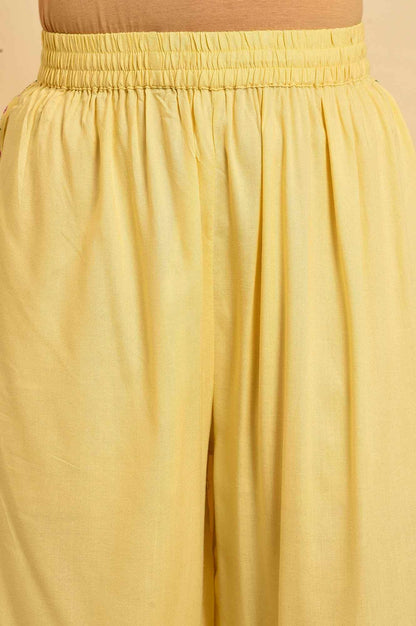 Light Yellow Embroidered Plus Size kurta Set - wforwoman