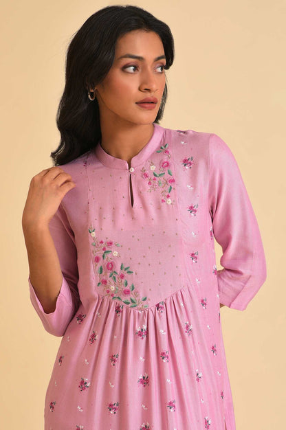 Ecru Embroidered kurta &amp; Pants Set