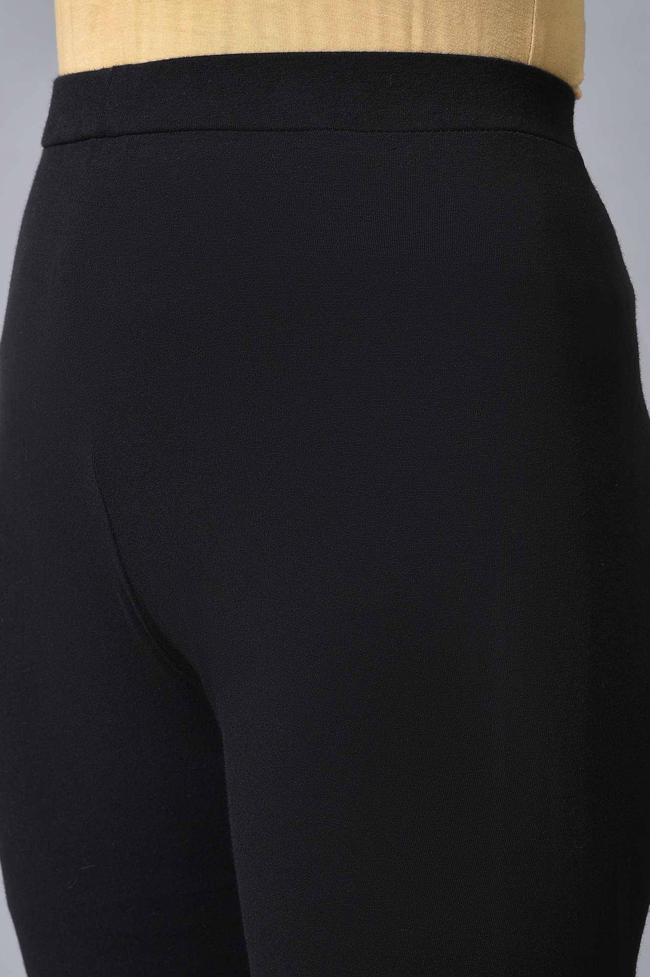 Black Embroidered Asymmetrical kurta Set - wforwoman