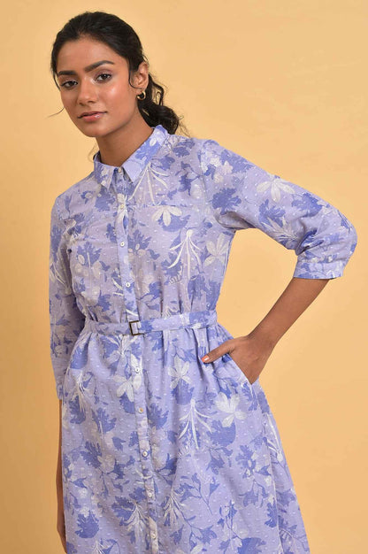 Blue Floral Printed Women Co-Ord Set - wforwoman