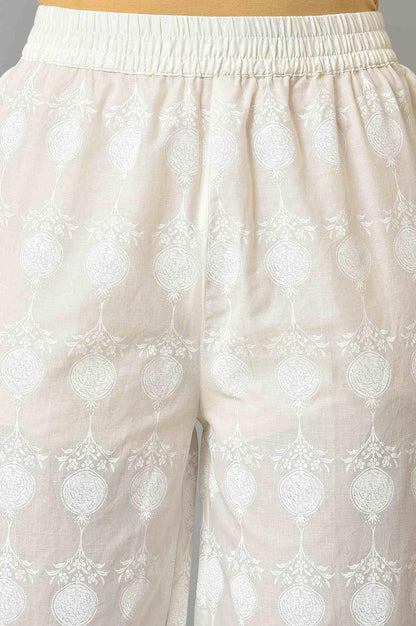 White Embroidered kurta And Pants Co-Ord Sets - wforwoman