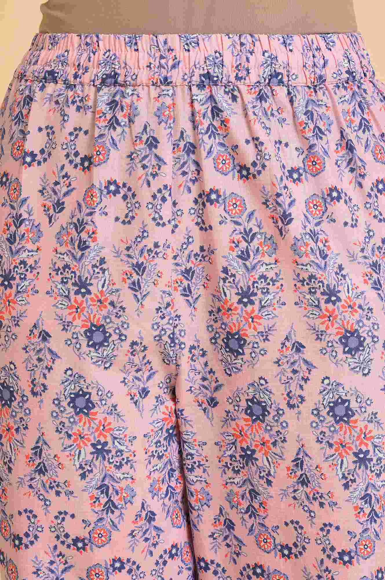 Pink Floral Printed kurta, Pants &amp; Dupatta Set