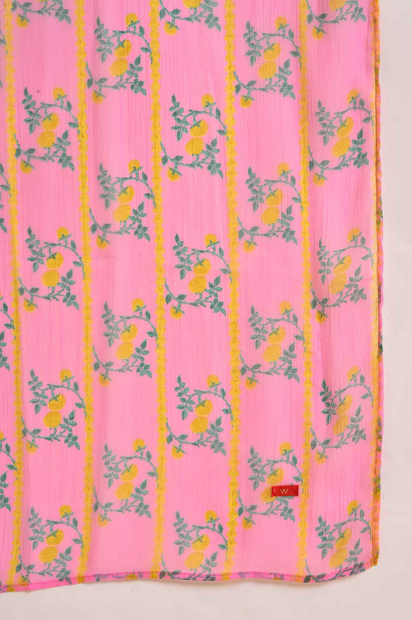 Pink Floral Printed kurta, Pants &amp; Dupatta Set