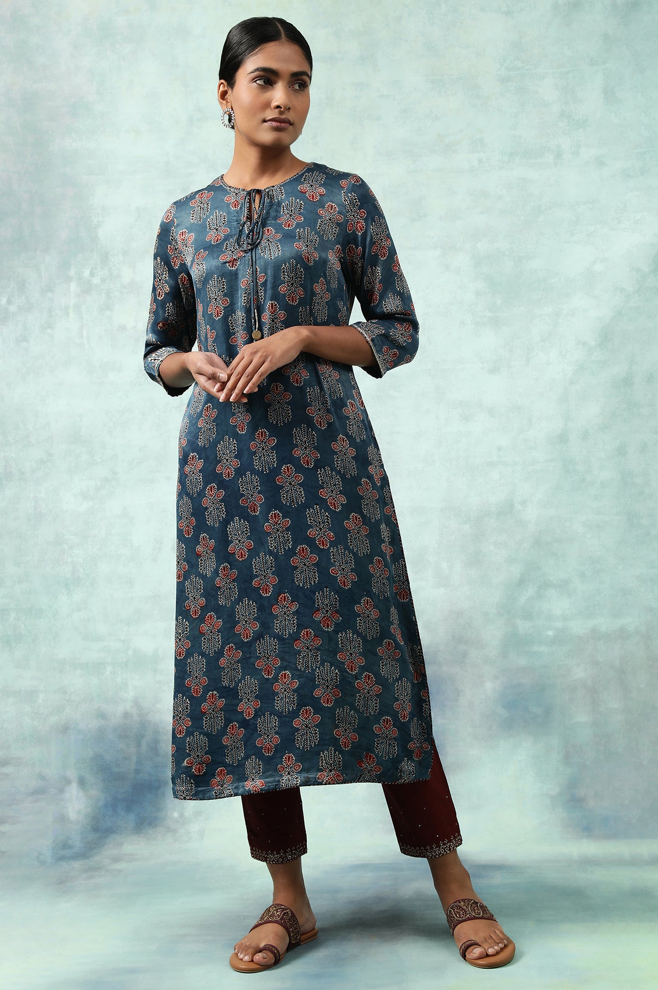 Indigo Ajrakh Print kurta