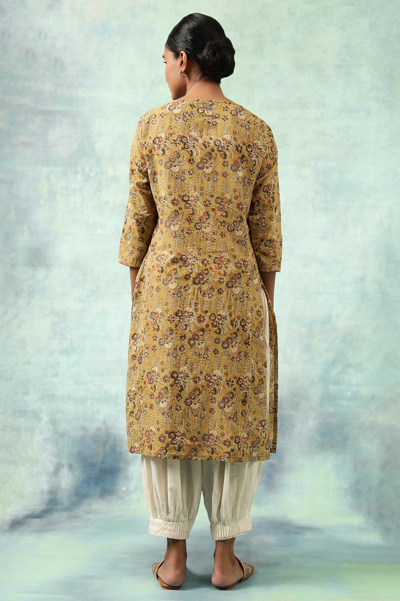 Yellow Hand Block Print kurta