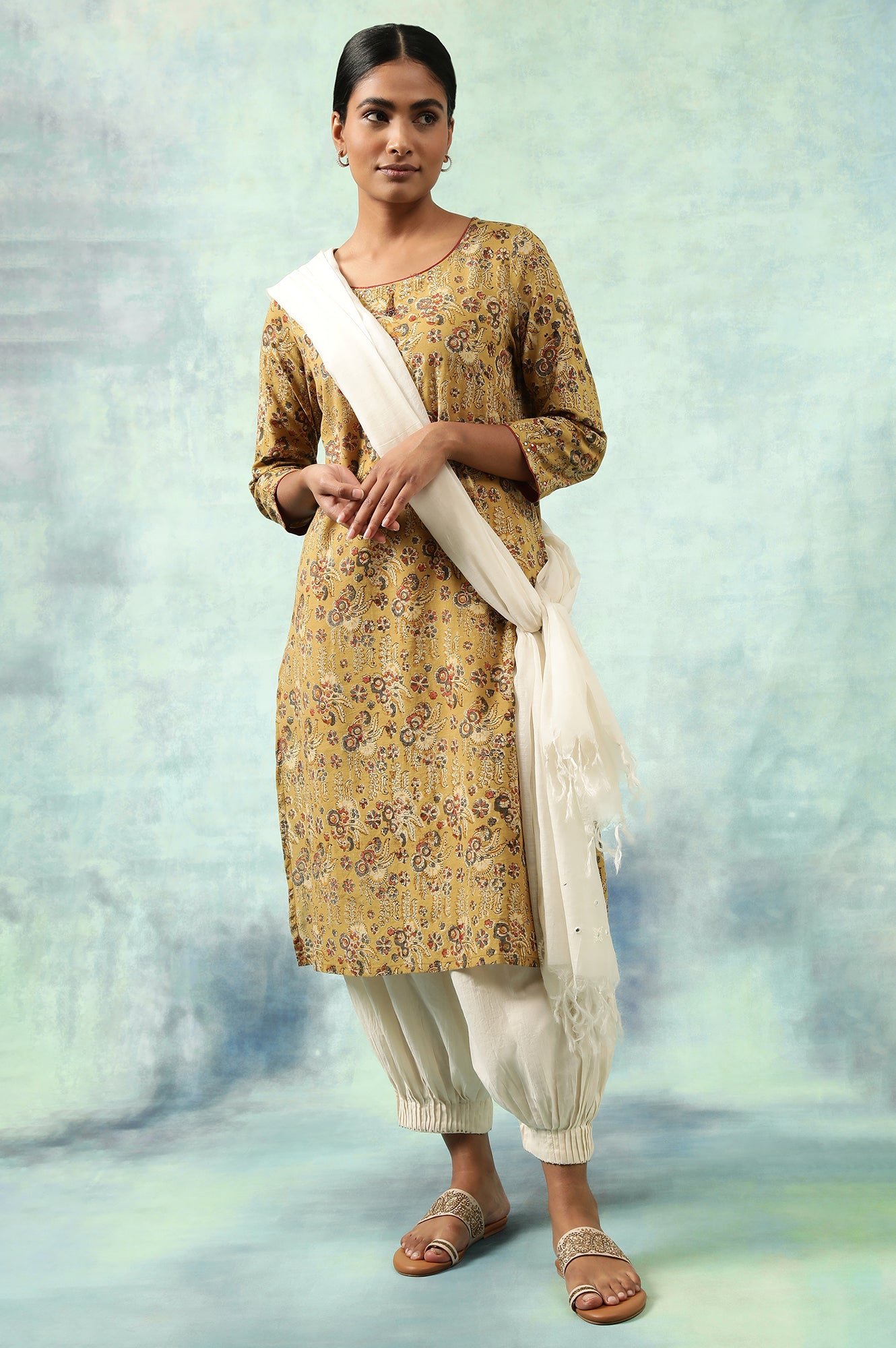 Yellow Hand Block Print kurta