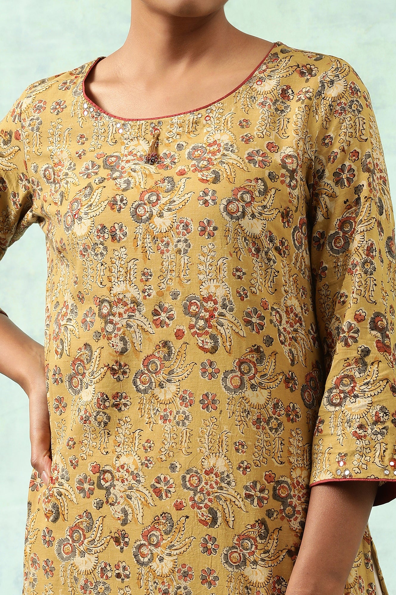 Yellow Hand Block Print kurta