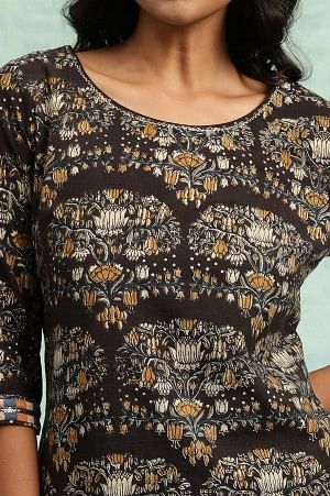 Black Hand Block Print kurta