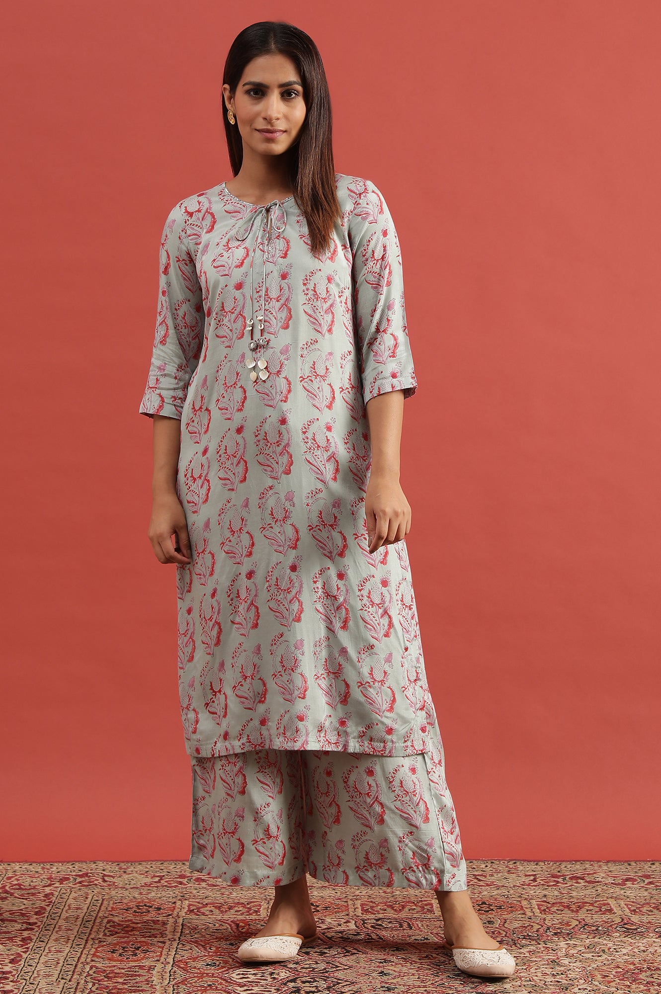 Light Green Hand Block Print Kurta