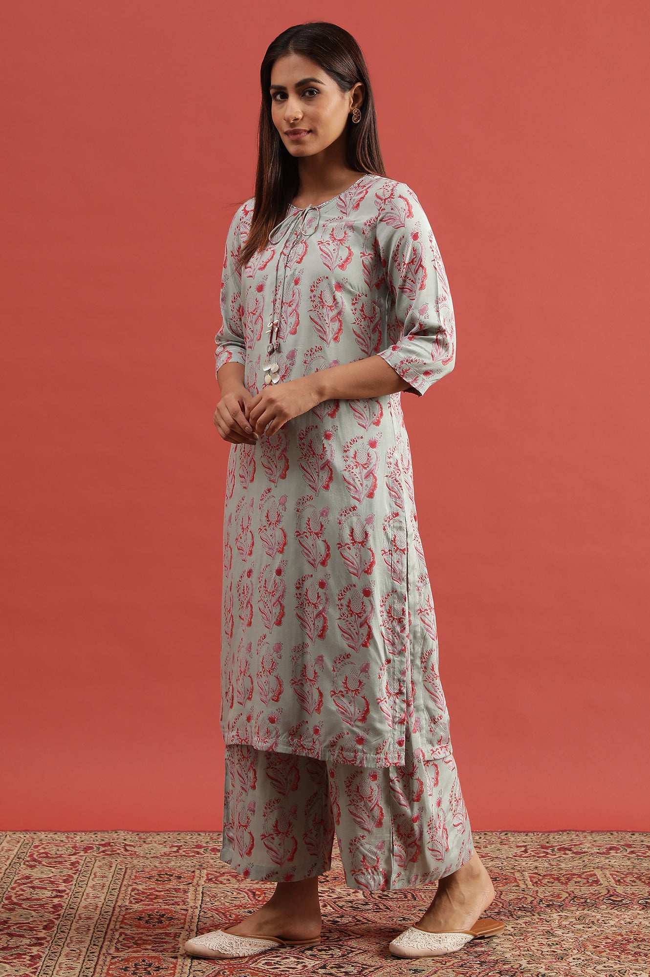 Light Green Hand Block Print Kurta