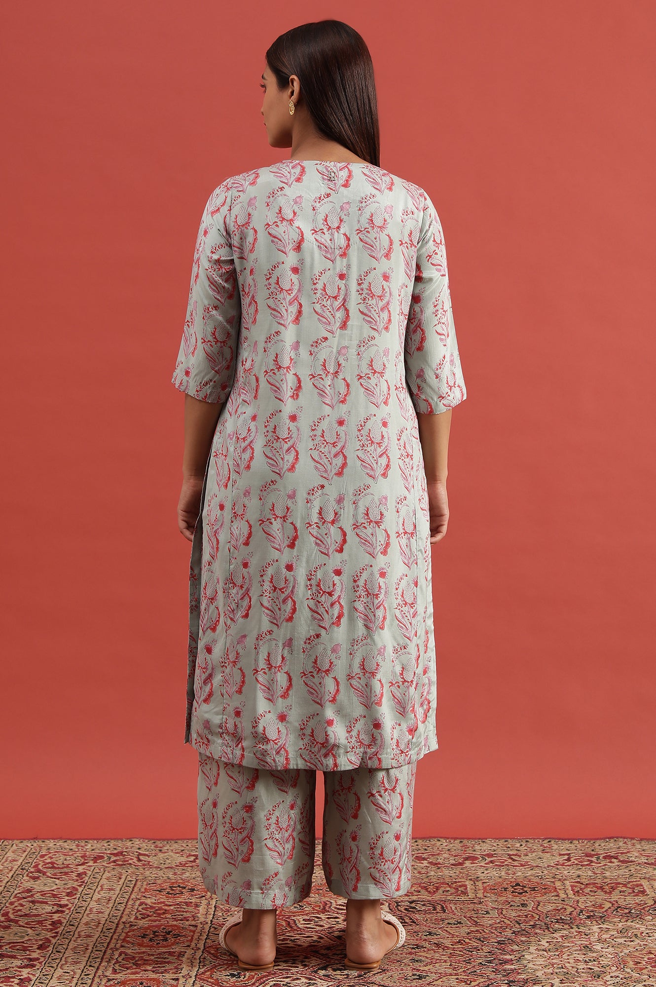 Light Green Hand Block Print Kurta