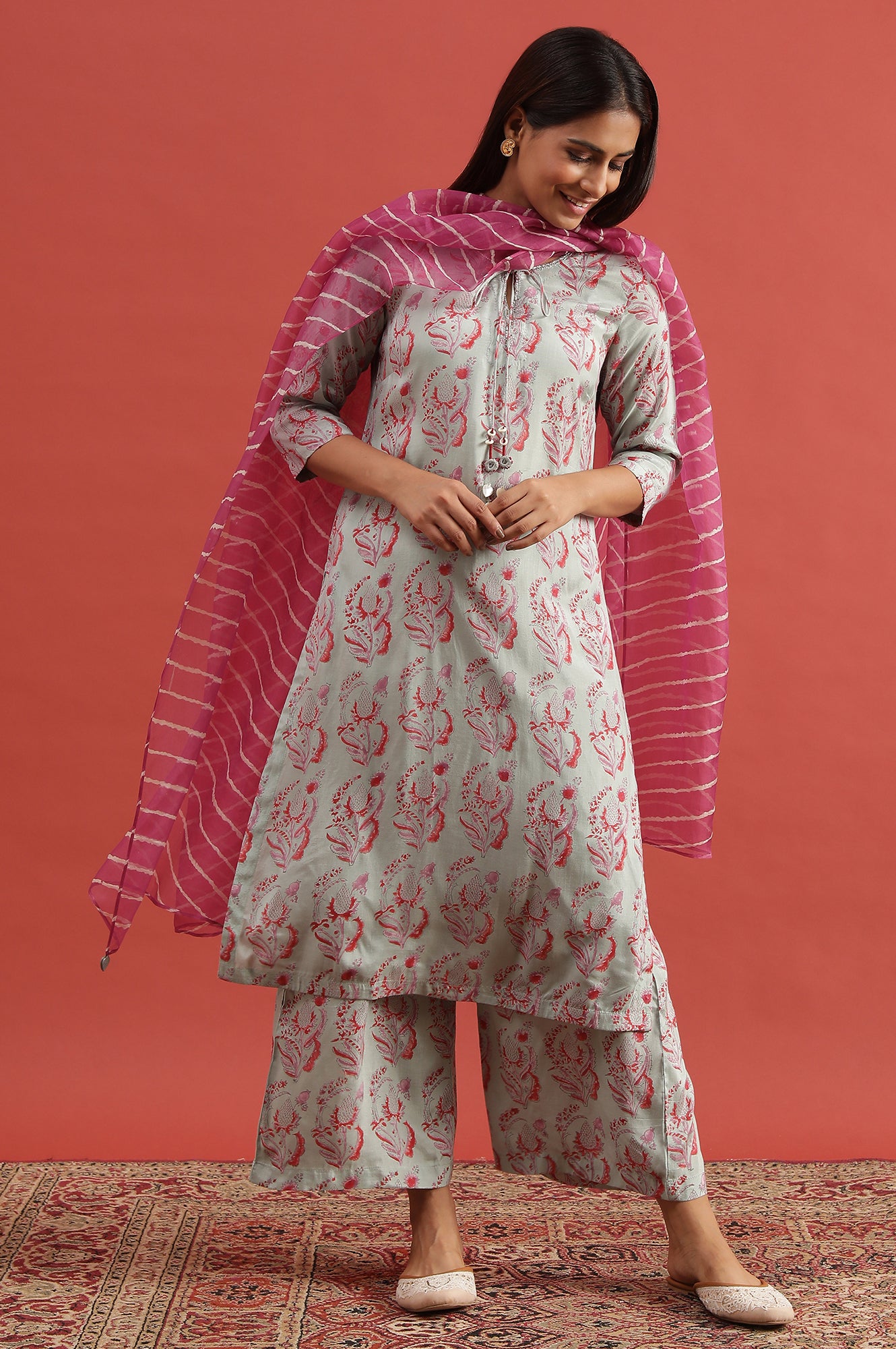 Light Green Hand Block Print Kurta