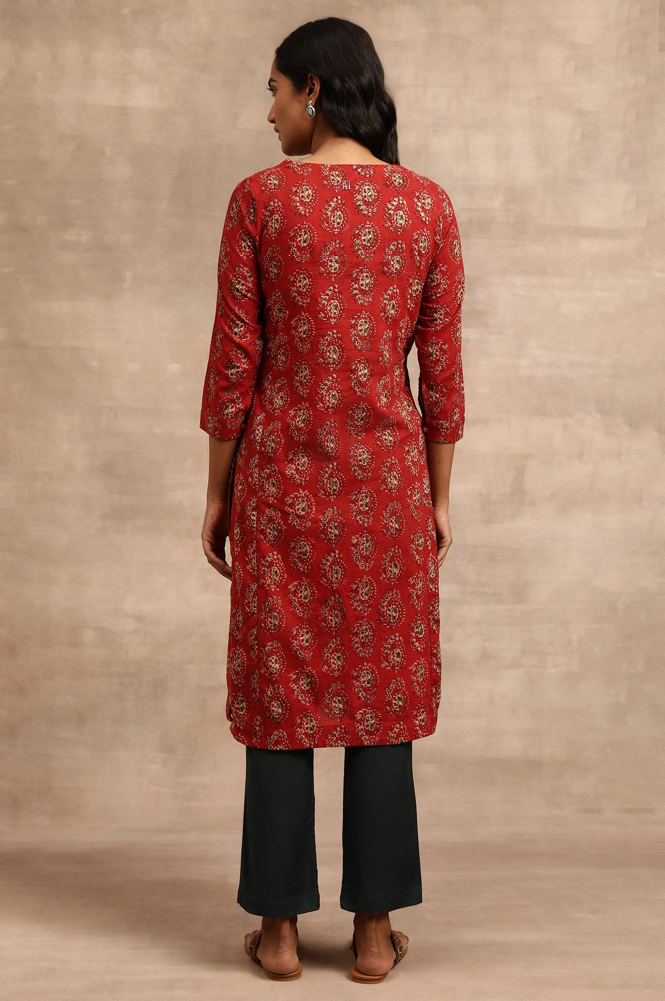 Red Hand Block Print kurta