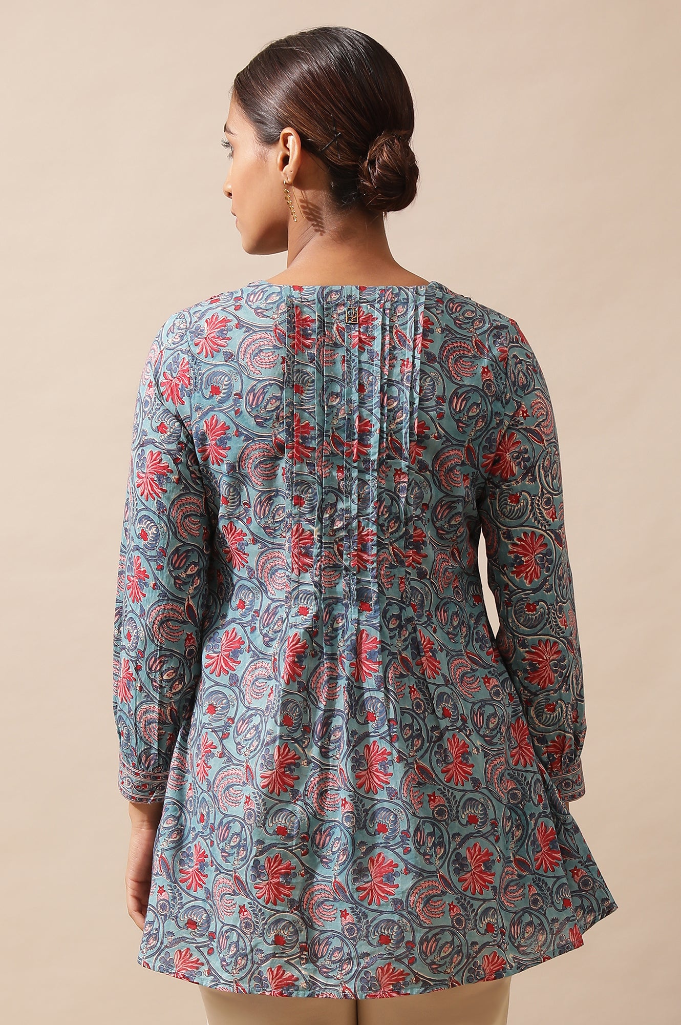 Blue Hand Block Printed Top