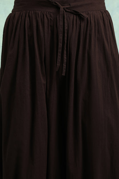 Dark Brown Pleated Hem Salwar Pants