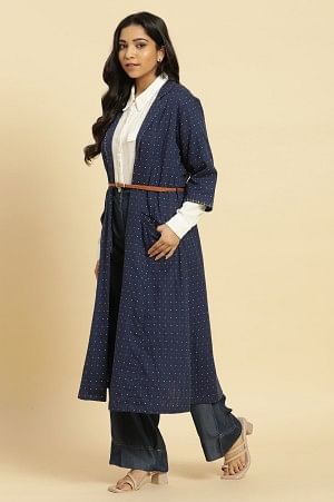 Blue Cotton Yarn Dyed Western Jacket