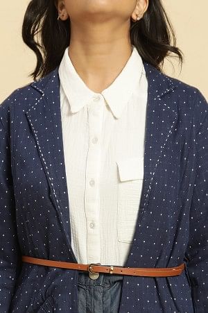 Blue Cotton Yarn Dyed Western Jacket