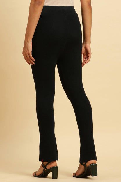 Navy Solid Fit And Flare Pants - wforwoman