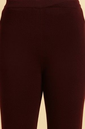 Maroon Solid Fit And Flare Pants