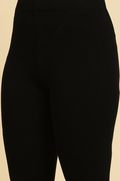 Jet Black Acrylic Winter Tights