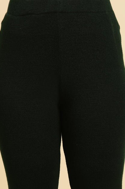 Green Acrylic Winter Tights - wforwoman