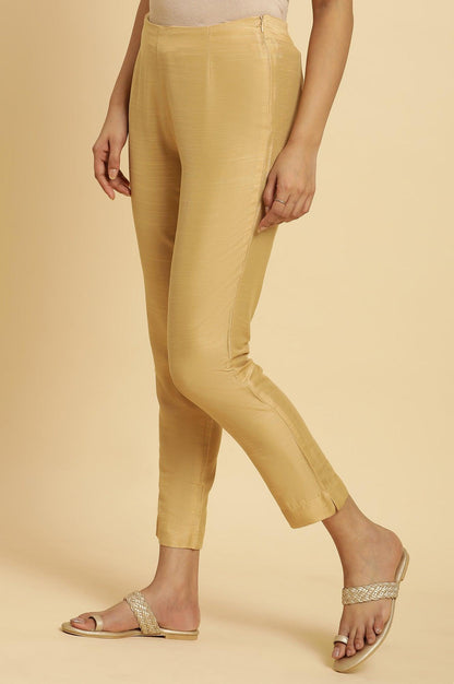 Golden Solid Slim Pants - wforwoman