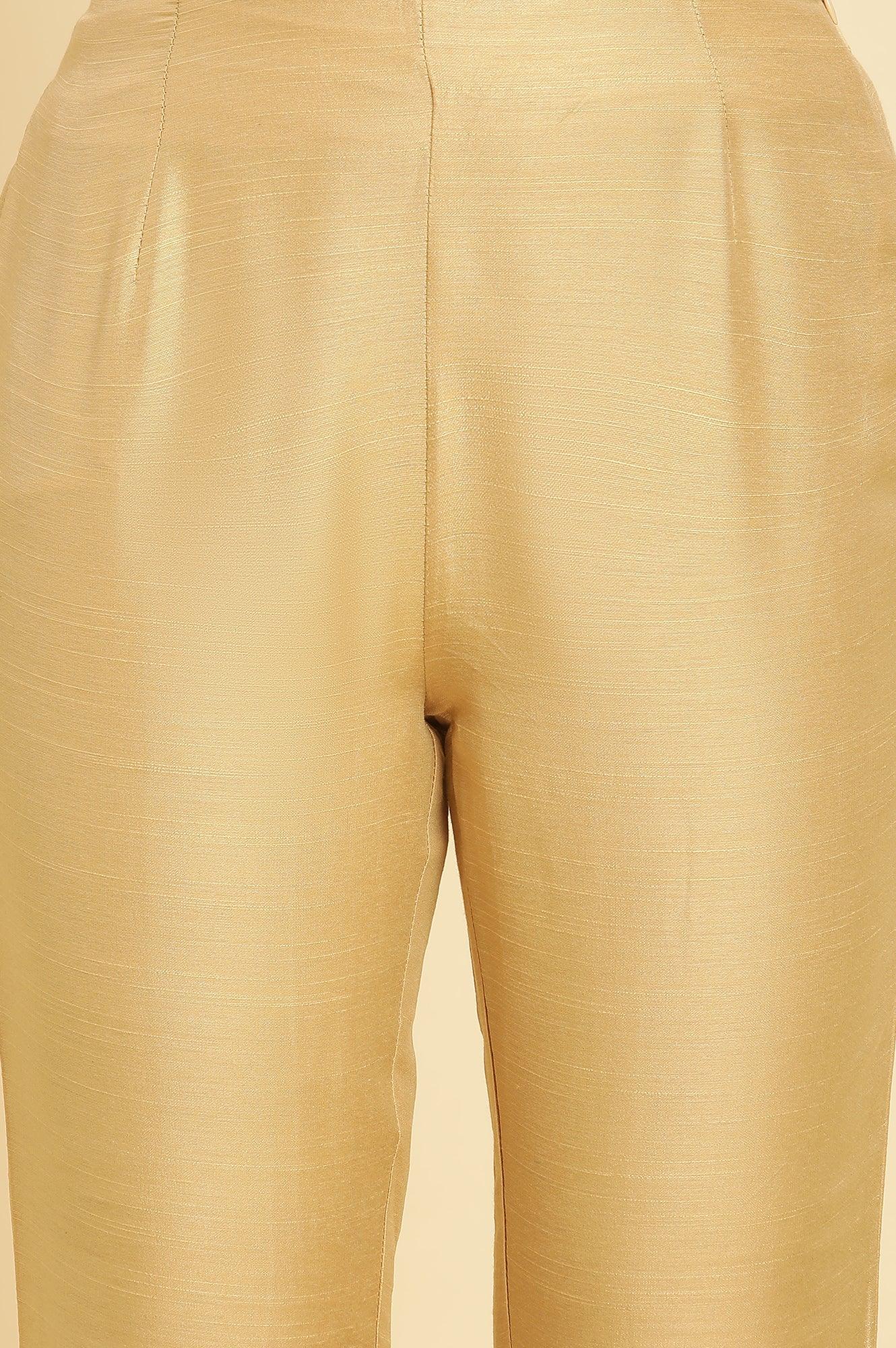 Golden Solid Slim Pants - wforwoman