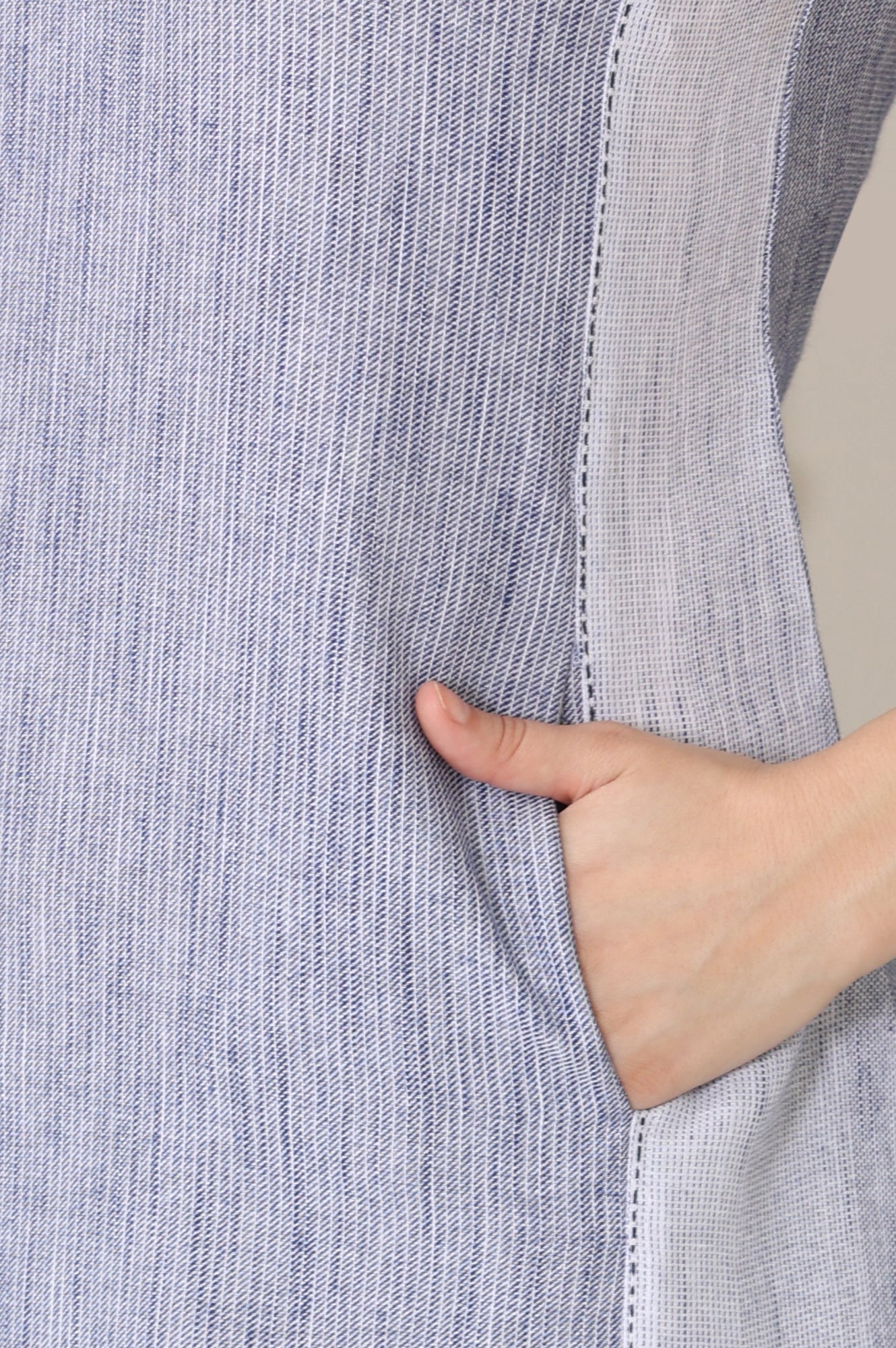 Deep Blue Yarn-Dyed Pure Cotton Sleeveless Tank Top