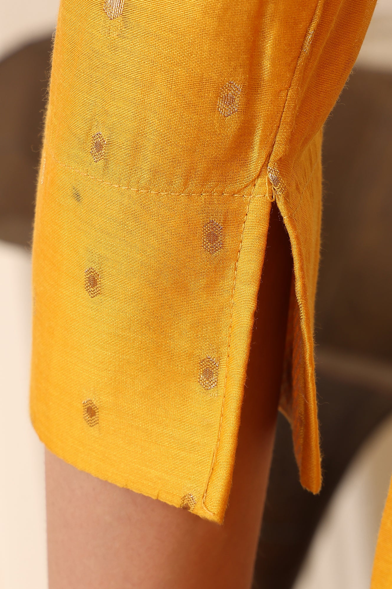 Yellow Dori Embroidered Chanderi Straight Kurta - wforwoman