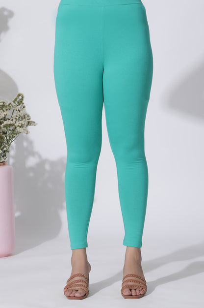 Dark Teal Cotton Lycra Tights