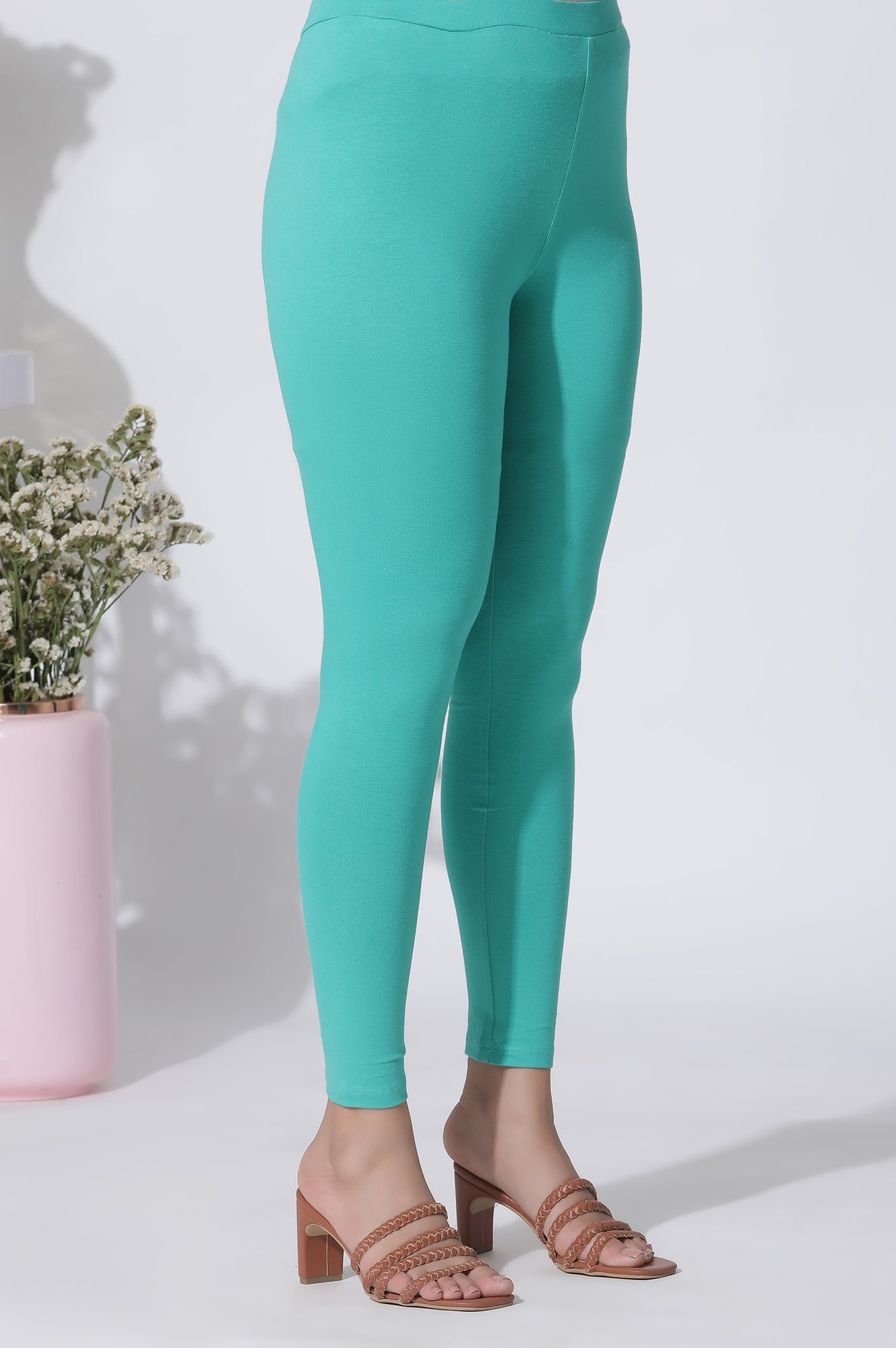 Dark Teal Cotton Lycra Tights