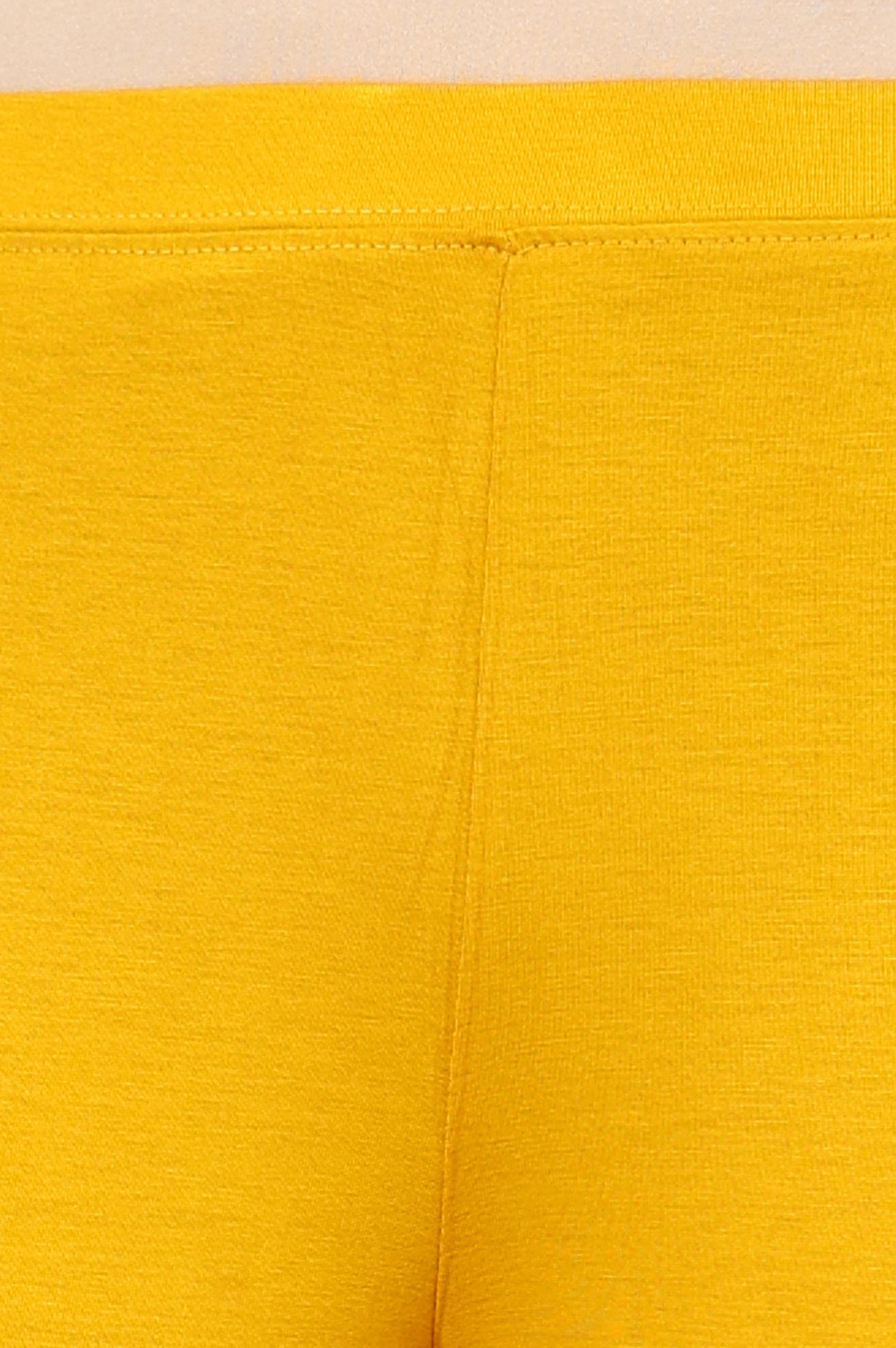 Yellow Solid Viscose Lycra Tights With Elasticated Band