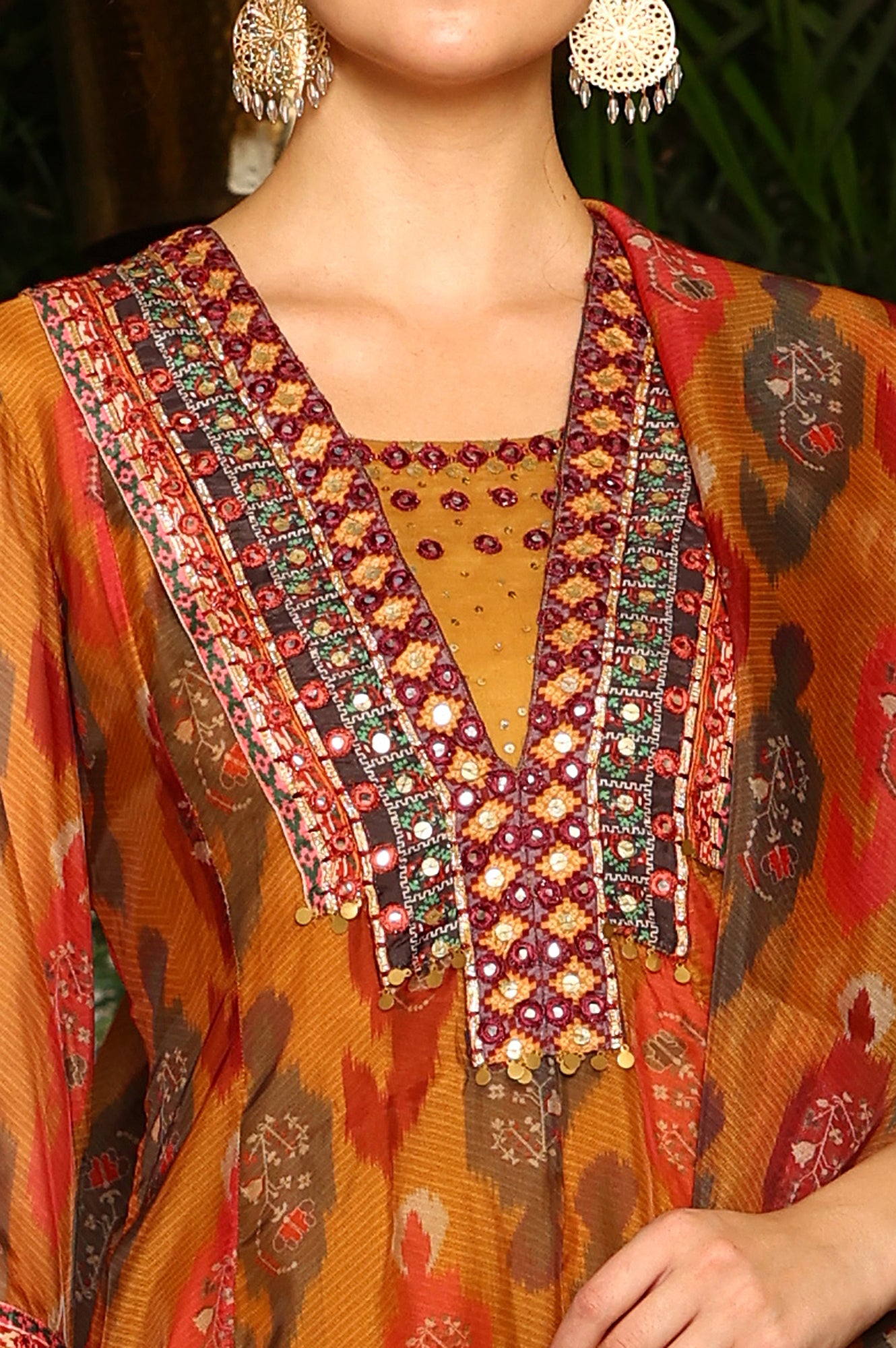 Salwar Kameez Raw Silk Anarkalis With Ikkat Dupattas Raw Silk