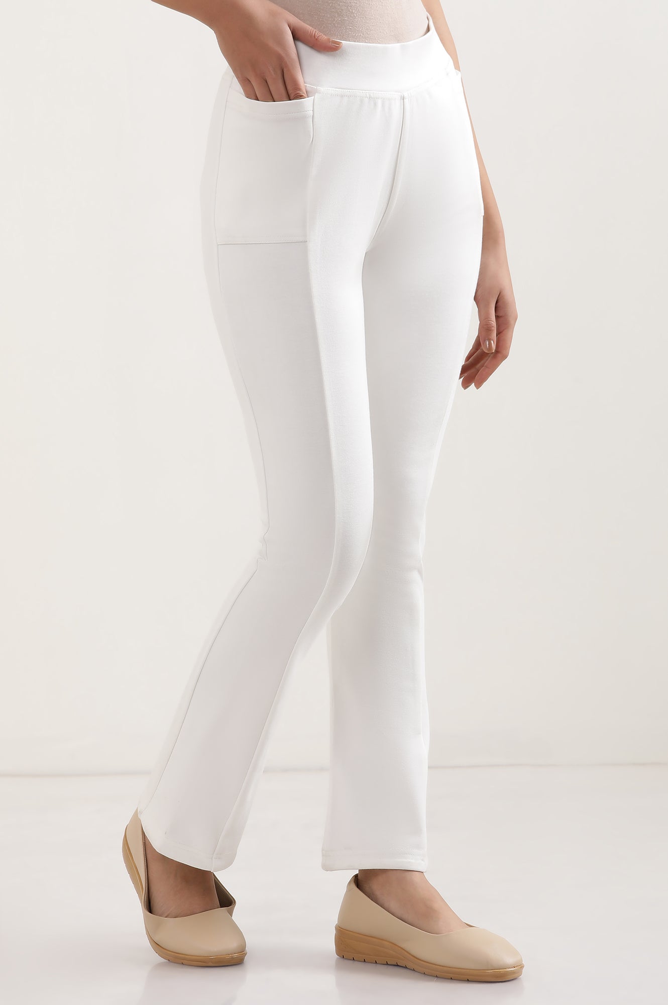 Off-White Boot Cut Yoga Pants