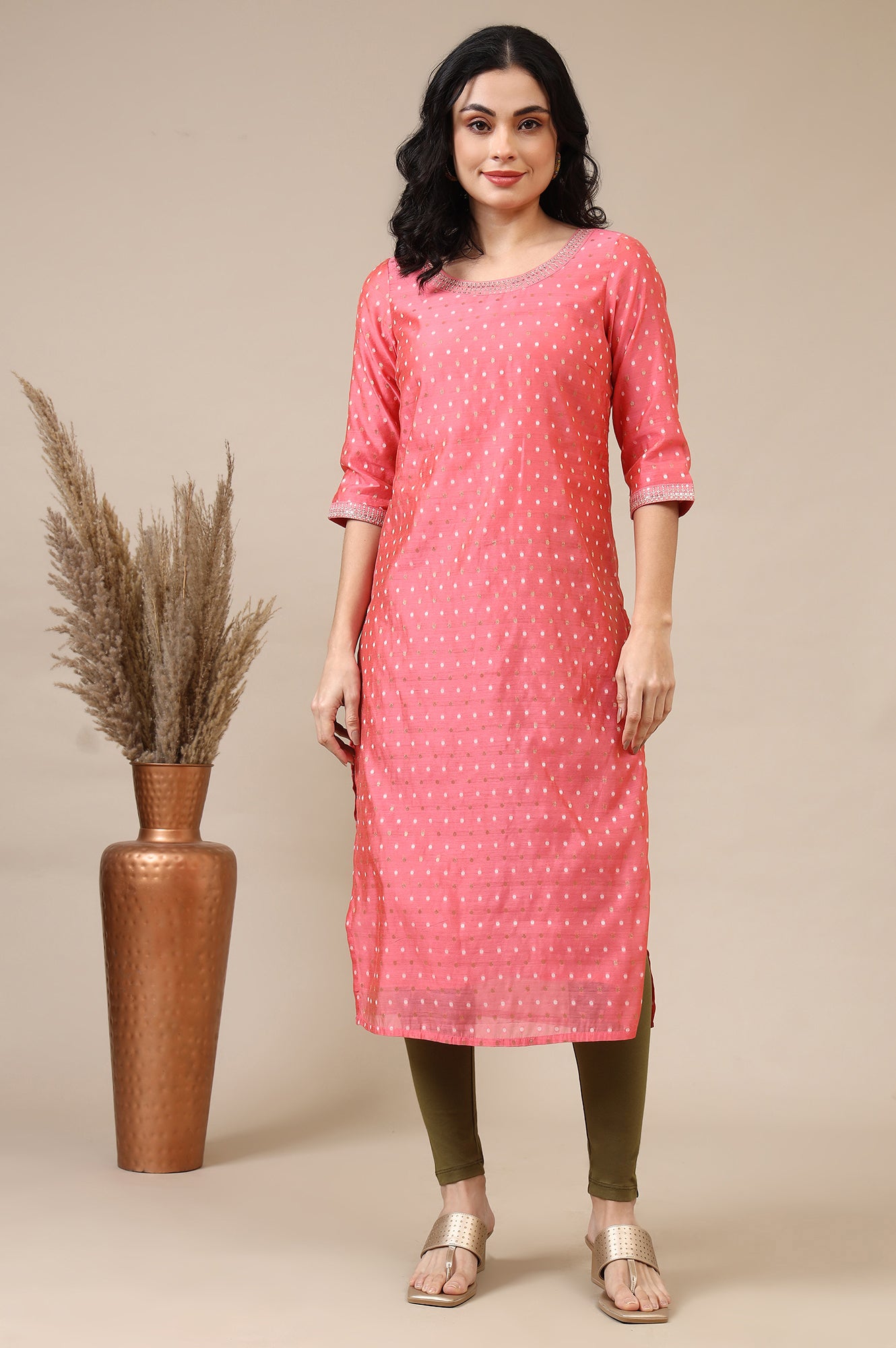 Green Solid Skinny Fit Cotton Lycra Leggings With Elasticated Waist