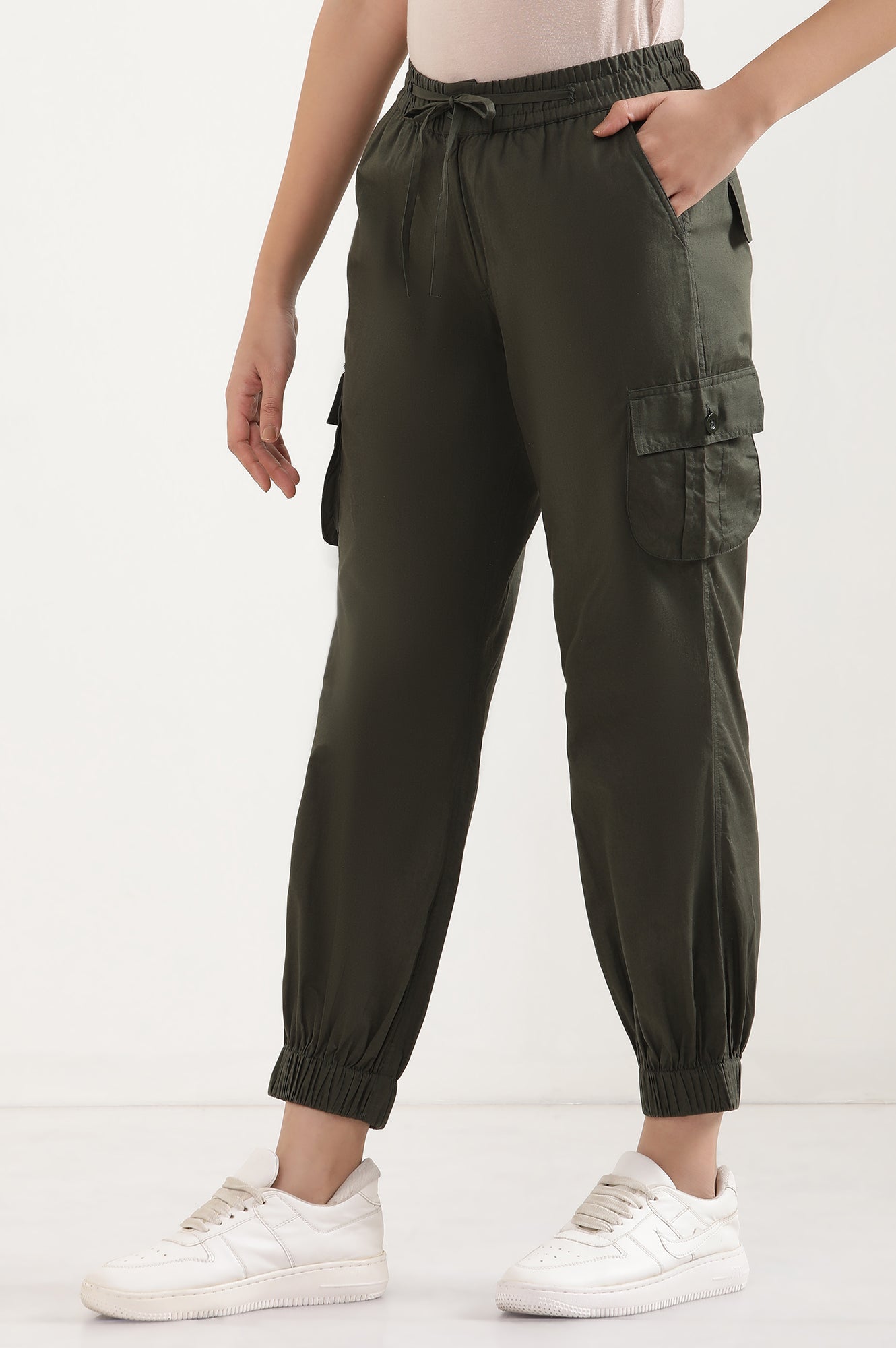 Green Six Pocket Cargo Paants