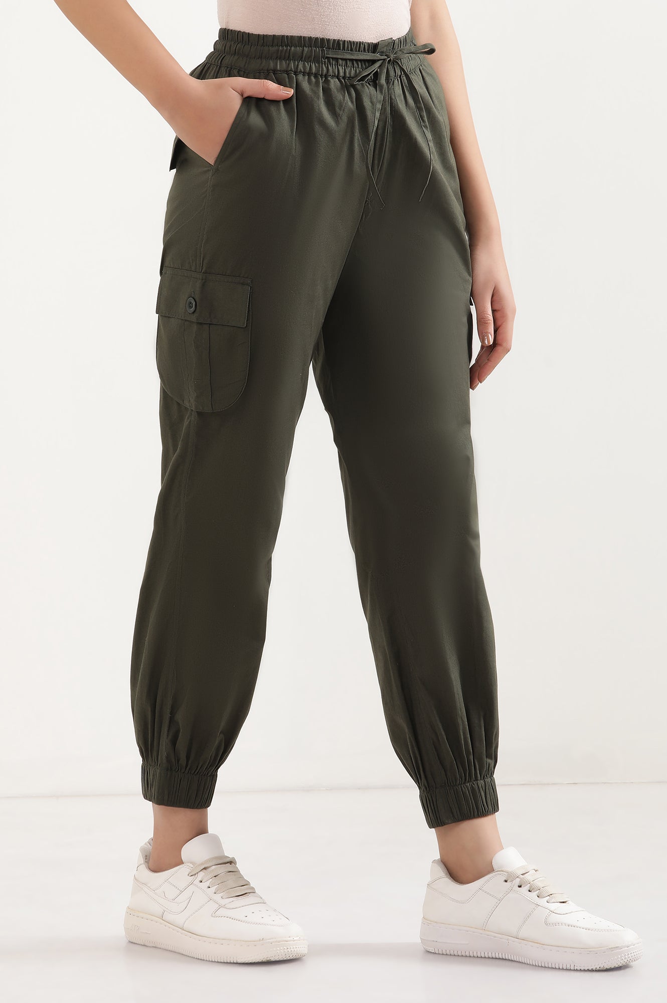 Green Six Pocket Cargo Paants