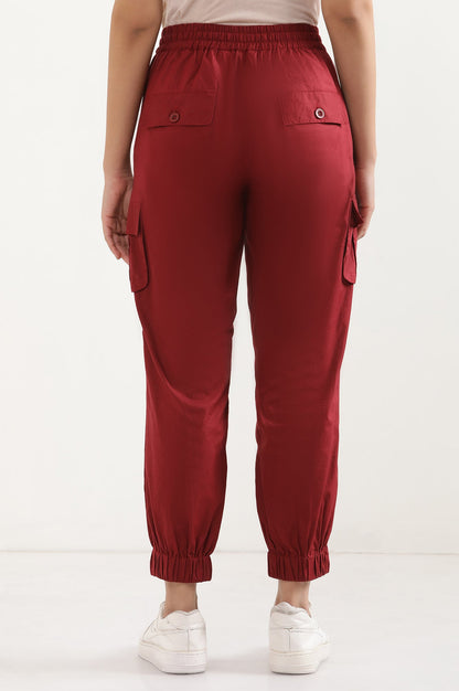 Red Six Pocket Cargo Paants