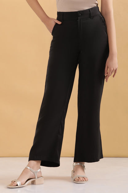 Black Boot Cut Fir Straight Pants