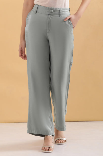 Grey Boot Cut Fir Straight Pants