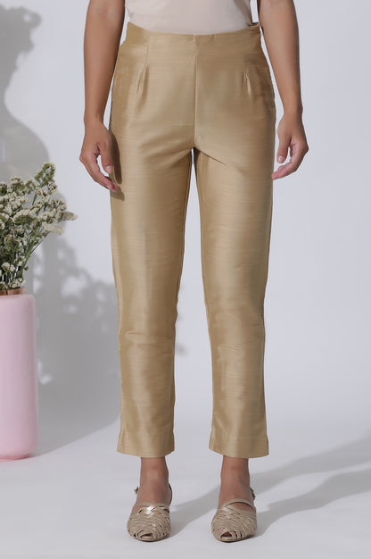 Golden Straight Fit Ankle Length Slim Pants