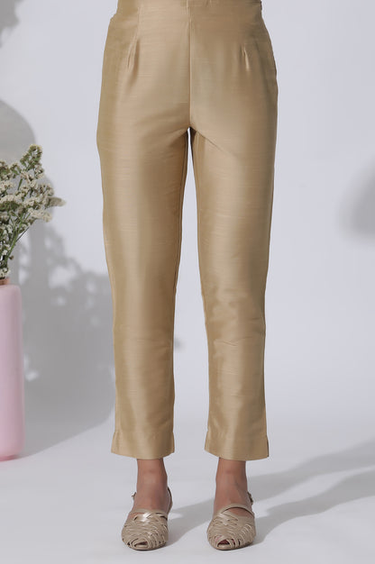 Golden Straight Fit Ankle Length Slim Pants