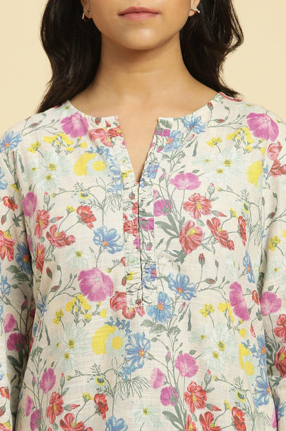 Multi-Coloured Floral Printed Summer Top - wforwoman