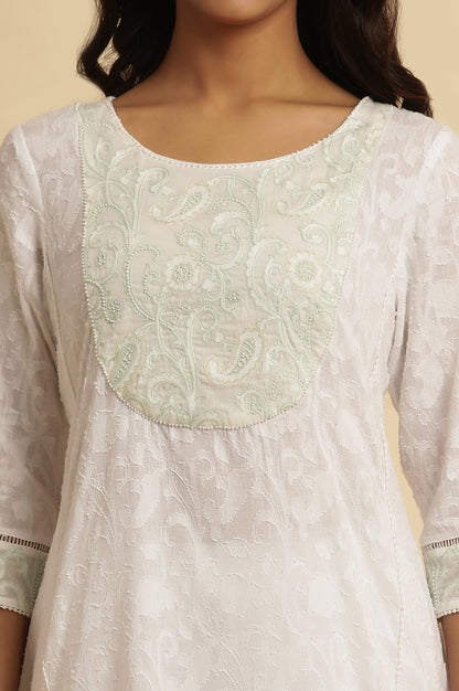 White A-Line Yarn-Dyed Kurta