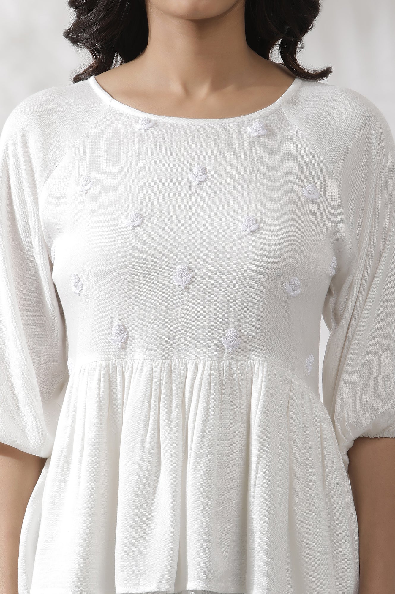 Peter Pilotto Iris Embroidered cheapest Peplum Top White